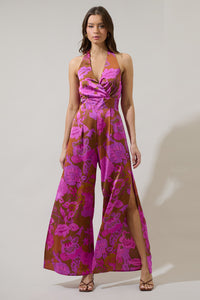 Lorian Floral Magic Moment Halter Jumpsuit