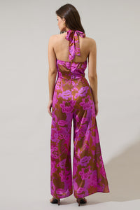 Lorian Floral Magic Moment Halter Jumpsuit