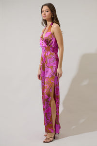 Lorian Floral Magic Moment Halter Jumpsuit