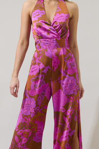 Lorian Floral Magic Moment Halter Jumpsuit