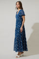 Elodie Dot Monaco Long Tiered Maxi Dress