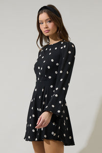 Kaline Polka Dot Yara Flare Mini Dress