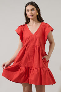 Asarya Tiered Shift Mini Dress