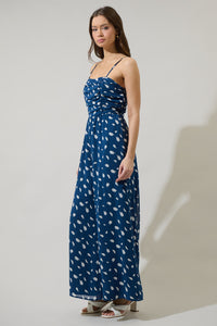 Elodie Dot Amoretta Ruched Wide Leg Jumpsuit