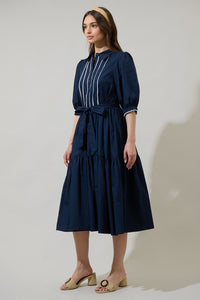 Karley Collared Button Down Midi Dress