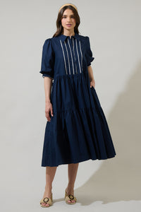 Karley Collared Button Down Midi Dress