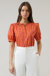 DeBary Floral Neli Split Neck Top