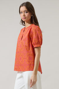 DeBary Floral Neli Split Neck Top