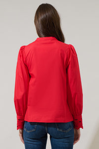 Ziana Button Down Ric Rac Trim Shirt