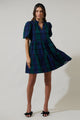 Hudson Plaid Jacey Babydoll Mini Dress