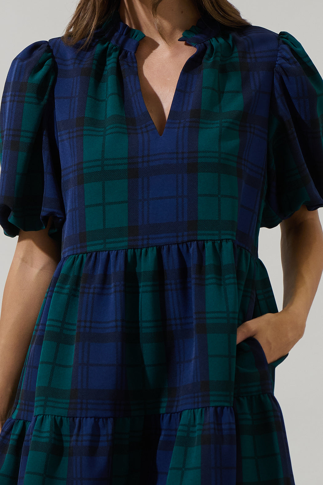 Jacey Babydoll Mini Dress Sugarlips L / Hudson Plaid Jacey Babydoll Mini Dress Sugarlips L / Hudson Plaid