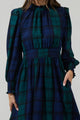 Hudson Plaid Caitlyn Smock Sleeve Midi Dress