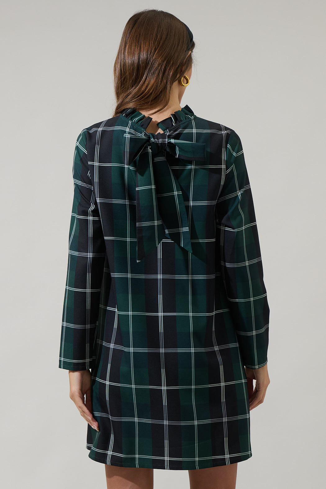 Sweet Beyond Long Sleeve Plaid Mini Dress Sugarlips Sweet Beyond Long Sleeve Plaid Mini Dress Sugarlips