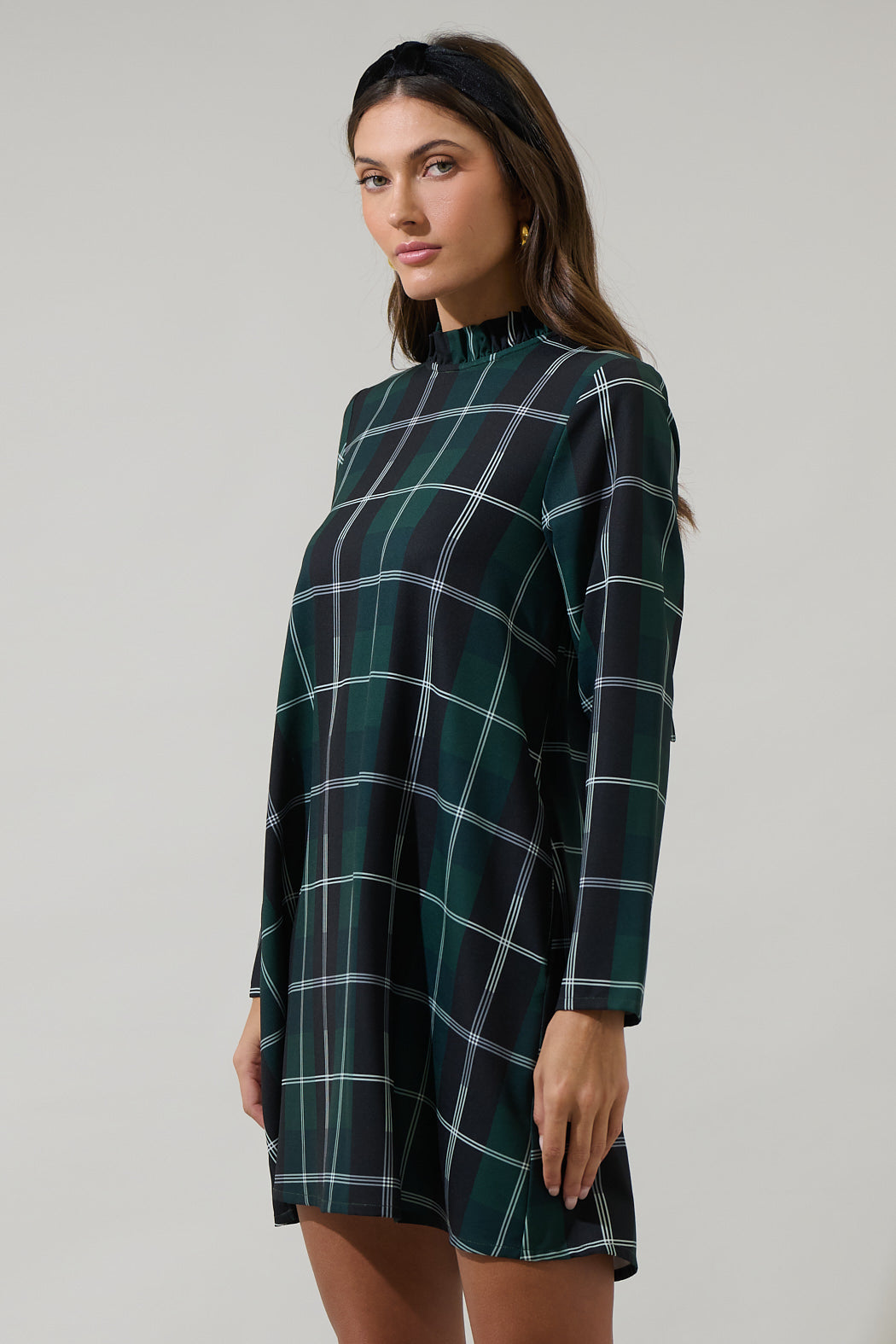Sweet Beyond Long Sleeve Plaid Mini Dress Sweet Beyond Long Sleeve Plaid Mini Dress