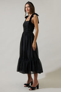 Polina Tulle Ruched Midi Dress