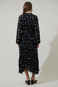 Kaline Polka Dot Marisa Pleated Midi Dress