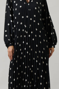 Kaline Polka Dot Marisa Pleated Midi Dress