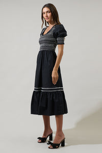 Carlene Smocked Stitch Midi Dress