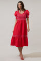 Carlene Smocked Stitch Midi Dress