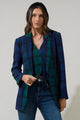 Hudson Plaid Suave Fitted Notch Lapel Blazer