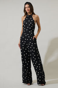 Kaline Polka Dot After Hours Halter Jumpsuit