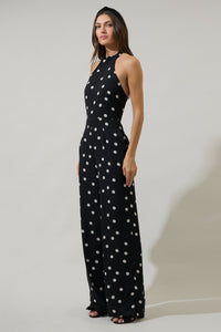 Kaline Polka Dot After Hours Halter Jumpsuit