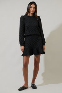 Yulia Quilted Ruffle Skirt