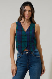 Hudson Plaid Chelsea Button Up Vest