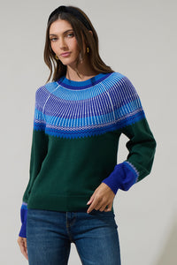 Lacey Way Round Neck Fair-Isle Sweater