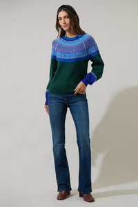 Lacey Way Round Neck Fair-Isle Sweater