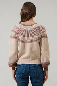 Lacey Way Round Neck Fair-Isle Sweater