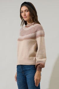 Lacey Way Round Neck Fair-Isle Sweater