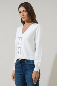 Elle Bow Cardigan Sweater