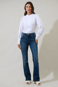 Ziana Button Down Ric Rac Trim Shirt