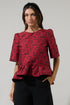 Alena Jacquard Floral Ruffle Top