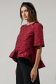 Alena Jacquard Floral Ruffle Top