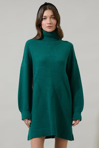 Shawnee Waffle Knit Turtleneck Sweater Dress