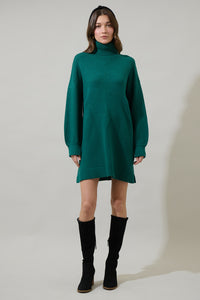 Shawnee Waffle Knit Turtleneck Sweater Dress