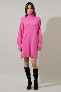 Shawnee Waffle Knit Turtleneck Sweater Dress