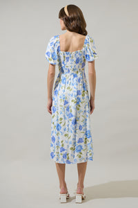 Milla Floral Alessi Puff Sleeve Midi Dress