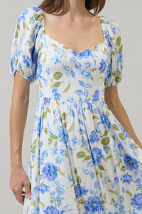 Milla Floral Alessi Puff Sleeve Midi Dress