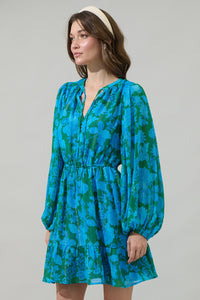 Amren Floral Paxton Balloon Sleeve Mini Dress