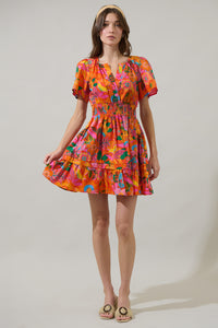 Idalia Floral Miller Split Neck Dress