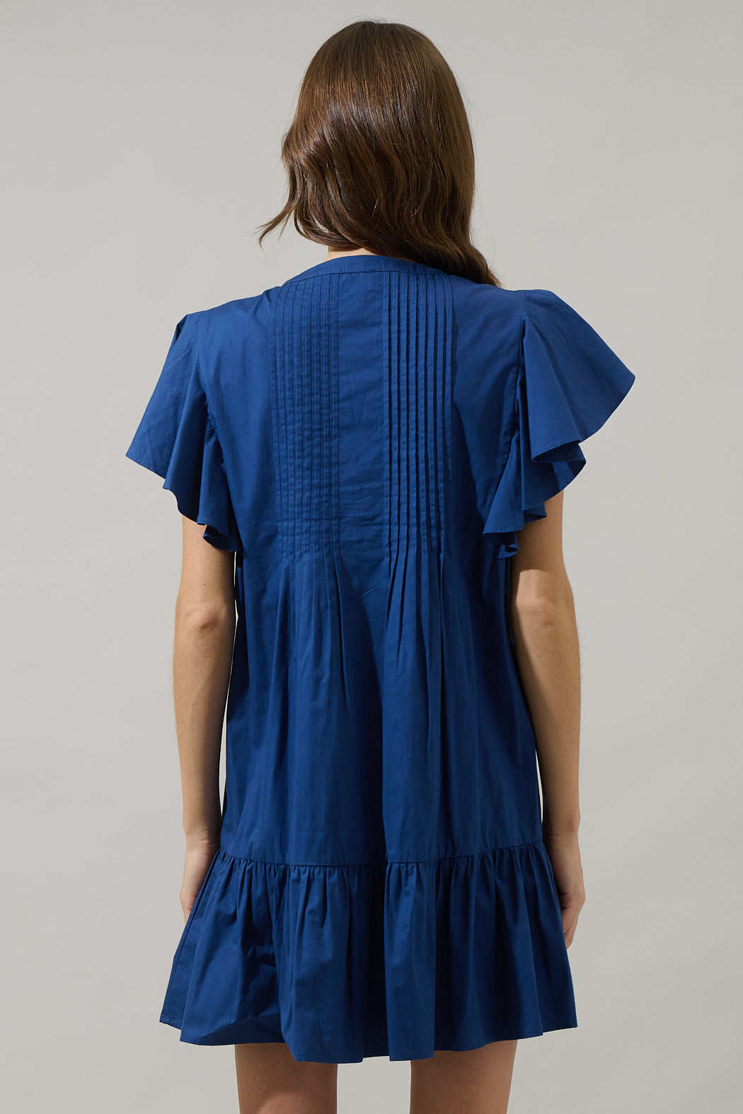 Lizzy Pleated Ruffle Mini Dress NAVY / M by Sugarlips Lizzy Pleated Ruffle Mini Dress NAVY / M by Sugarlips