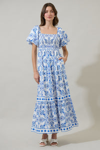 Veral Floral Berky Smocked Maxi Dress