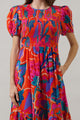 Kahlia Tropics Aruba Smocked Midi Dress