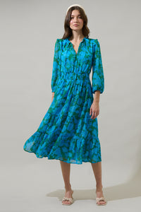 Amren Floral Henri Smocked Midi Dress