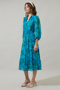 Amren Floral Henri Smocked Midi Dress