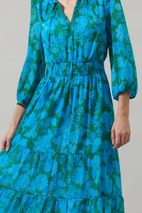 Amren Floral Henri Smocked Midi Dress