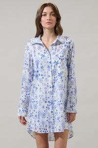 Azul Tropics Luba Oversized Shirt Mini Dress